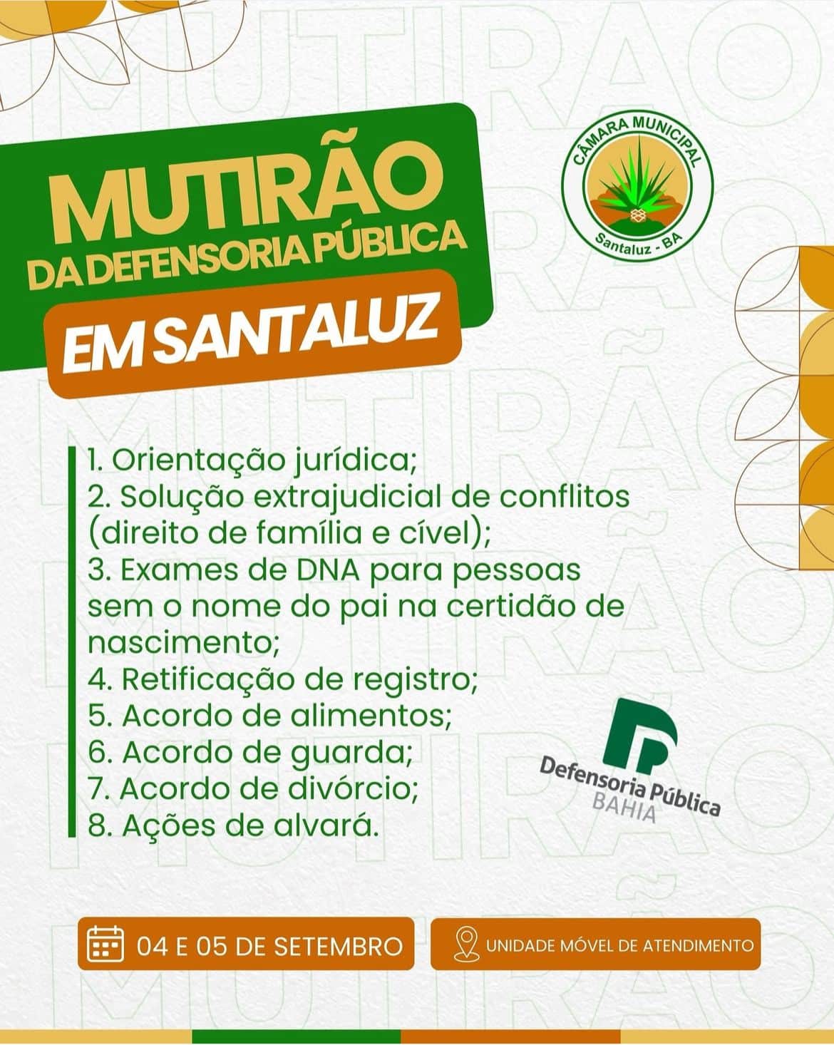 Leia mais sobre o artigo 💚⚖️Mutirão da Defensoria Pública em Santaluz!
