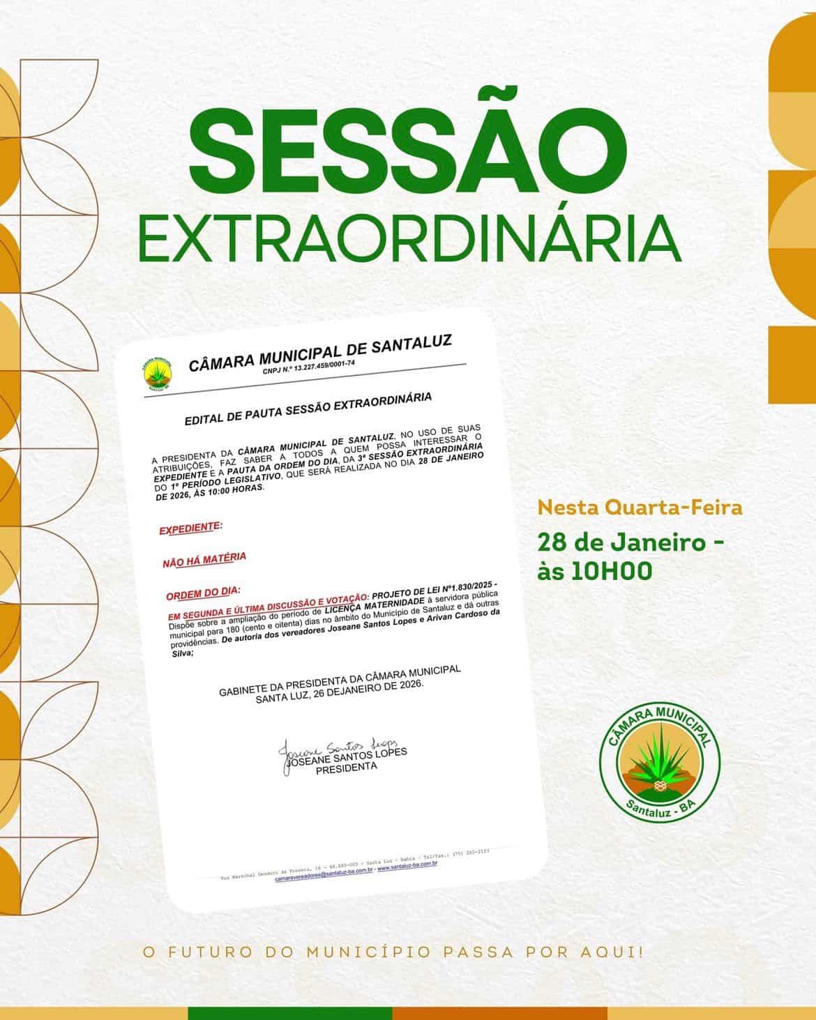 Leia mais sobre o artigo 3ª SESSÃO EXTRAORDINÁRIA DO 1º PERÍODO LEGISLATIVO DE 2026