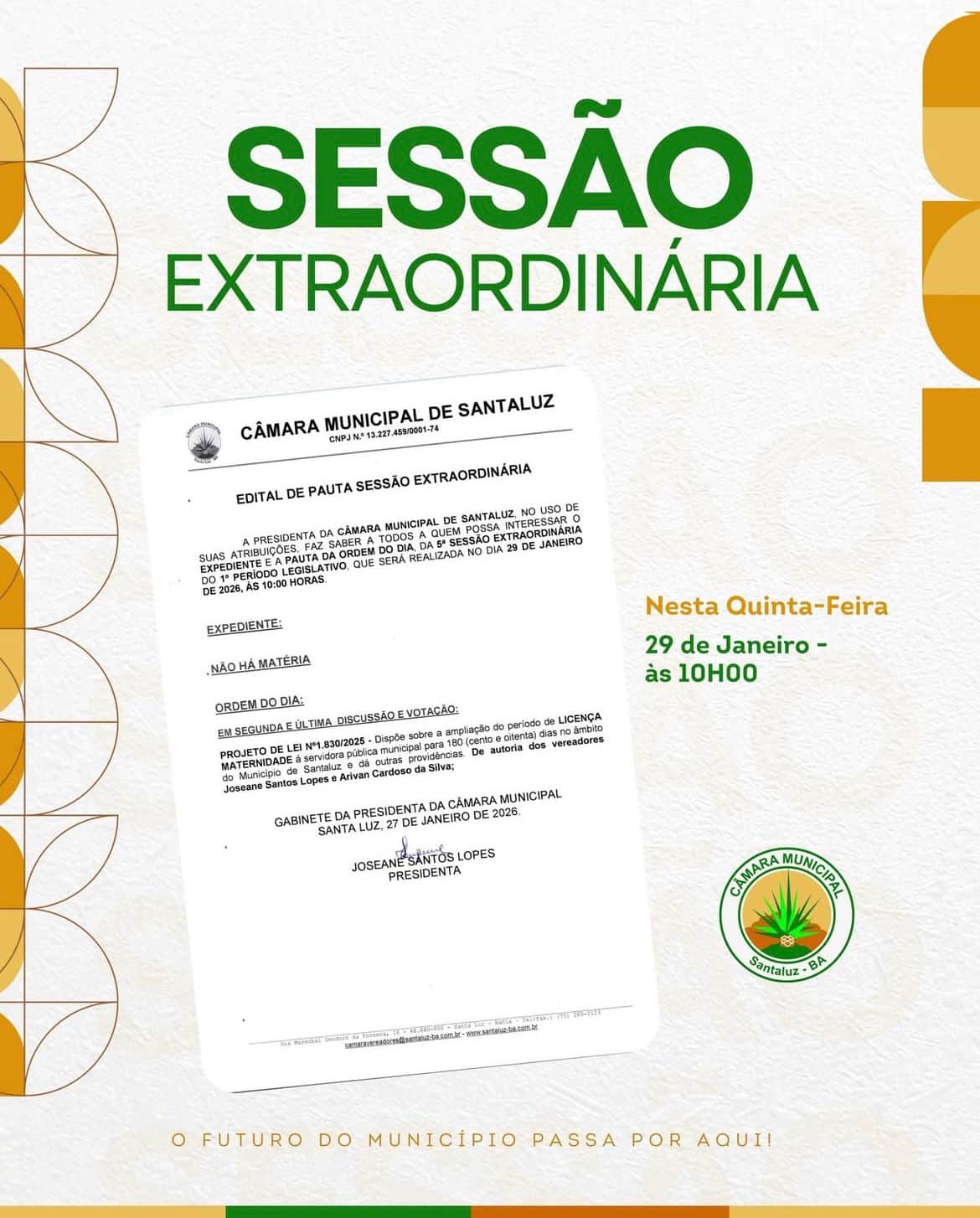 Leia mais sobre o artigo 5ª SESSÃO EXTRAORDINÁRIA DO 1º PERÍODO LEGISLATIVO DE 2026