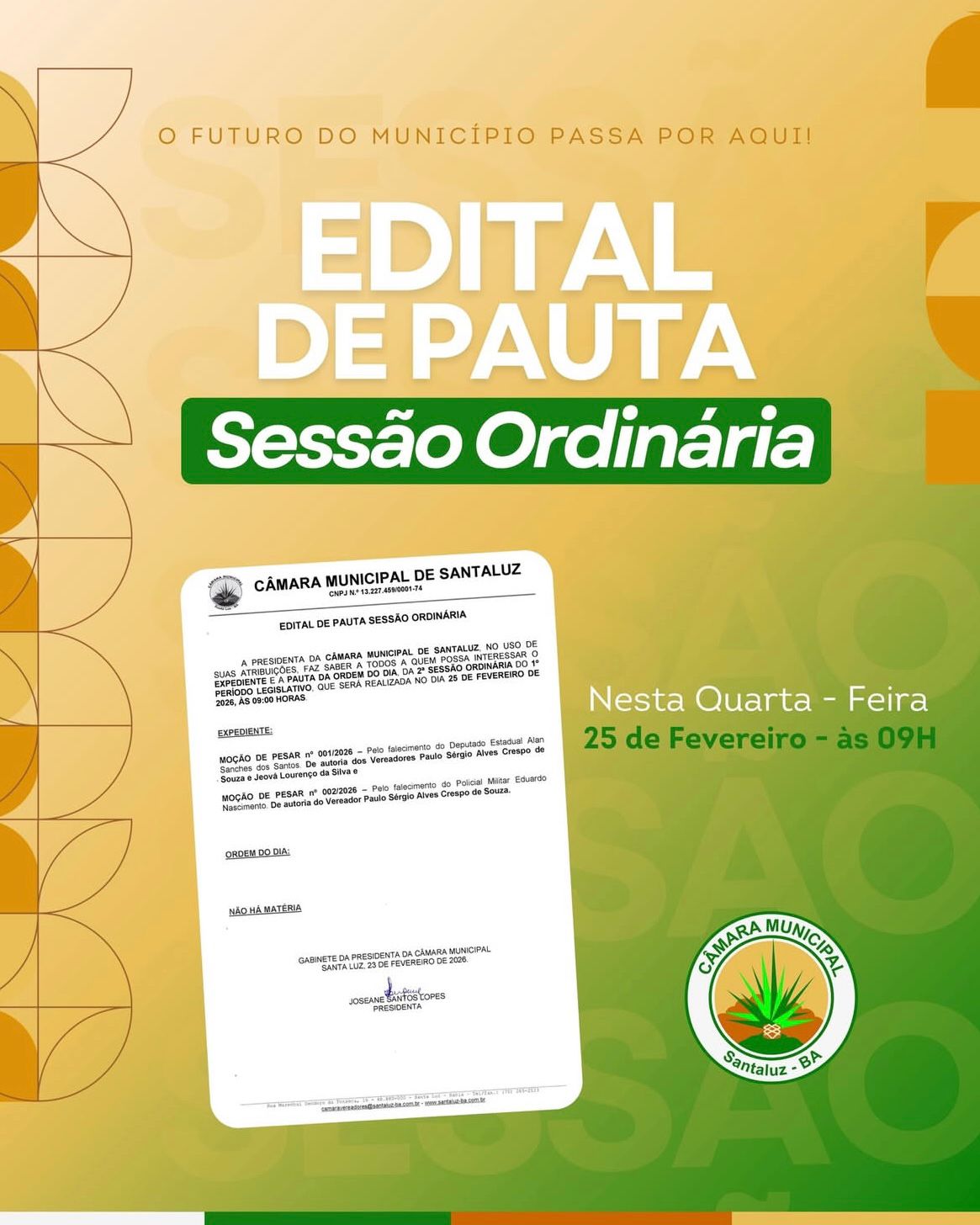 Leia mais sobre o artigo 2ª SESSÃO ORDINÁRIA DO 1º PERÍODO LEGISLATIVO DE 2026