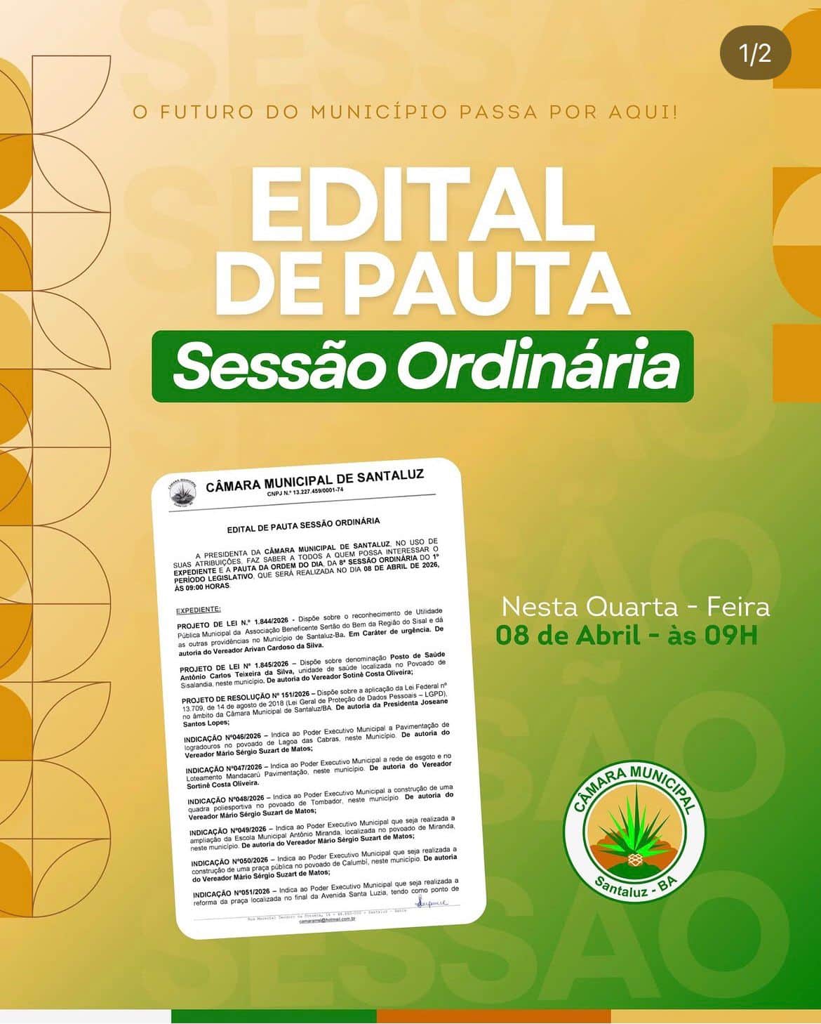 Leia mais sobre o artigo 8ª SESSÃO ORDINÁRIA DO 1º PERÍODO LEGISLATIVO DE 2026