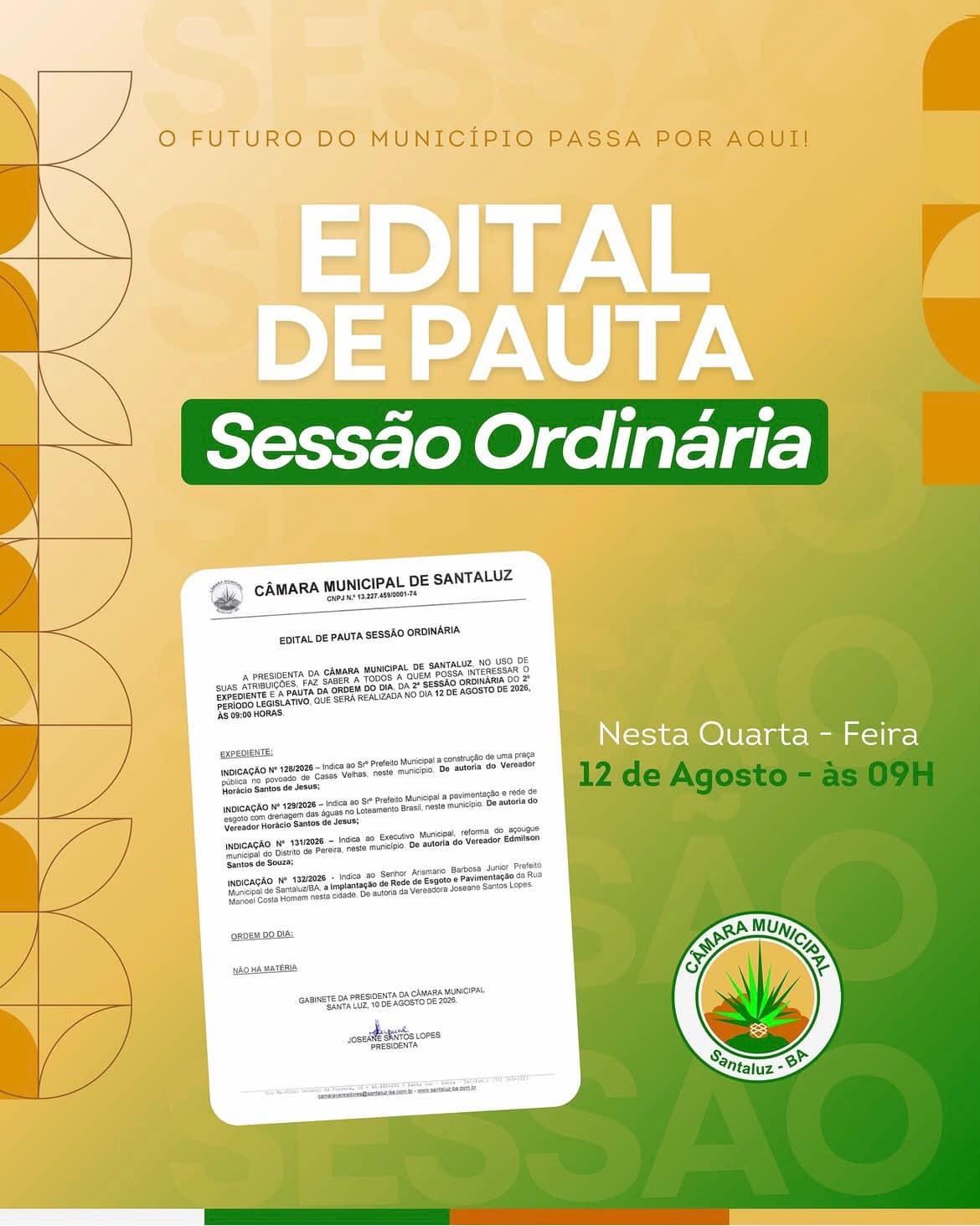 Leia mais sobre o artigo 2ª SESSÃO ORDINÁRIA DO 2º PERÍODO LEGISLATIVO DE 2026