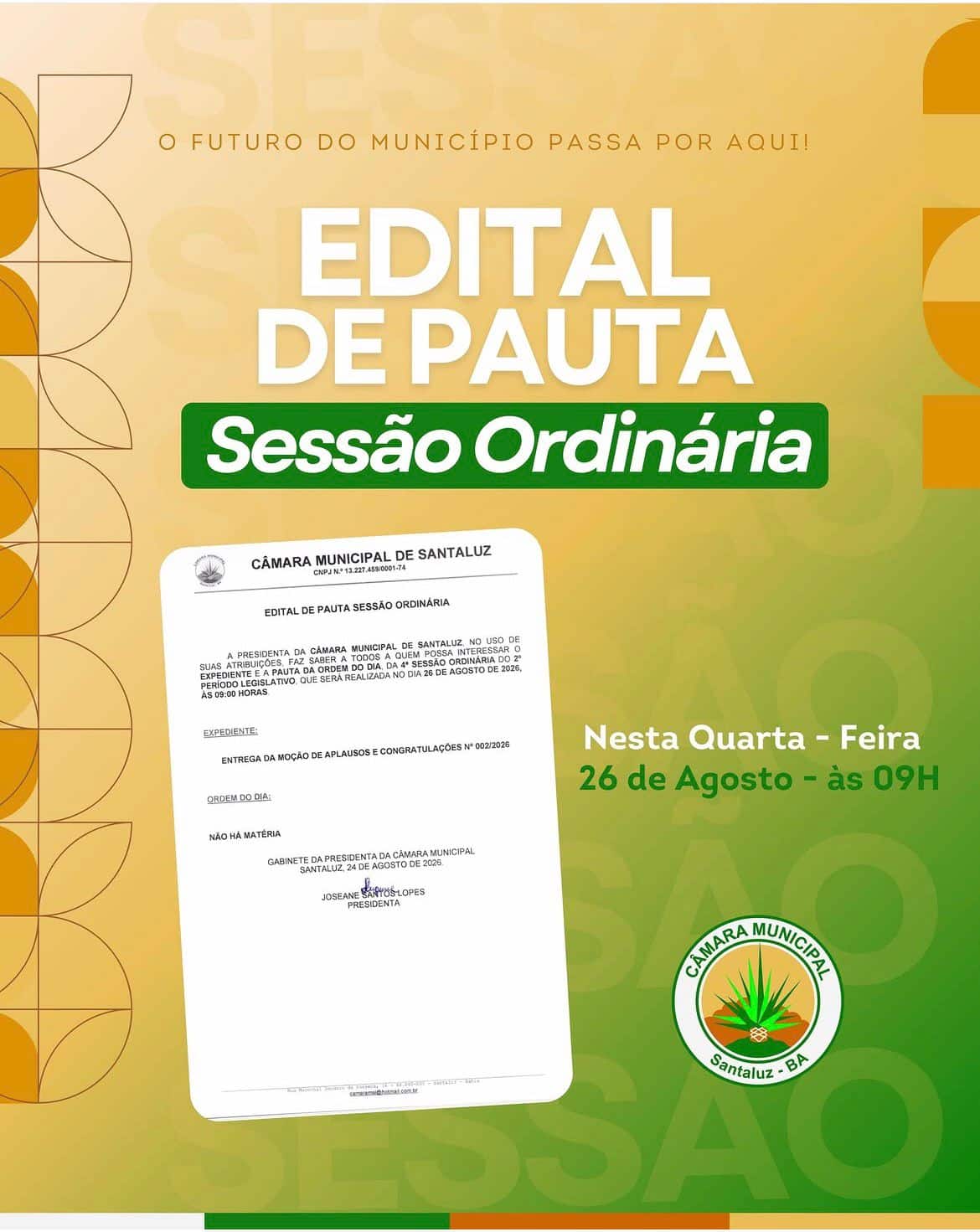 Leia mais sobre o artigo 4ª SESSÃO ORDINÁRIA DO 2º PERÍODO LEGISLATIVO DE 2026